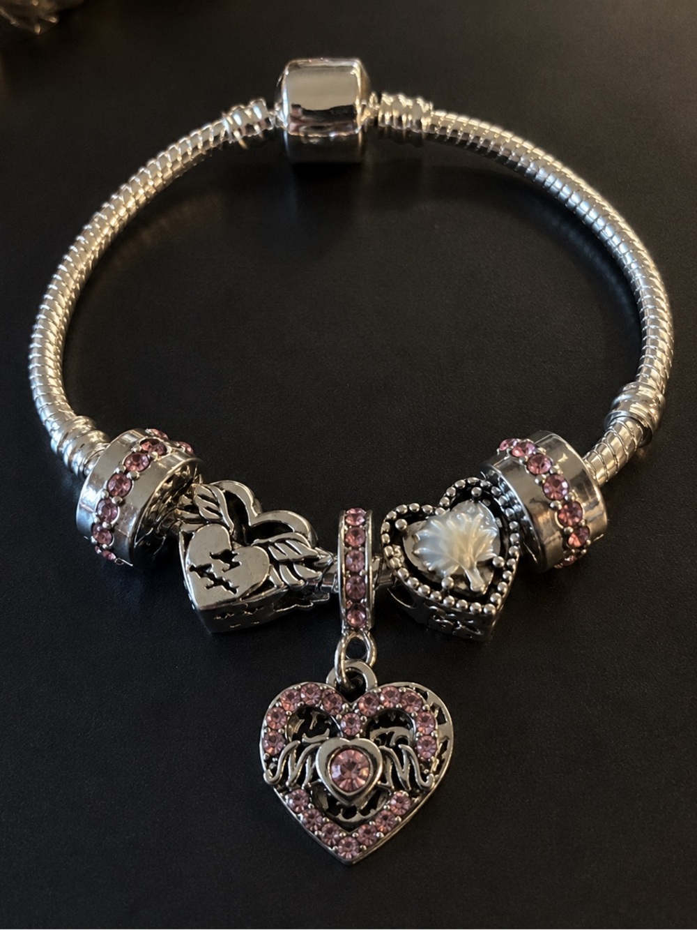 Pink Mom & My Angel Charm Bracelet 💕😇